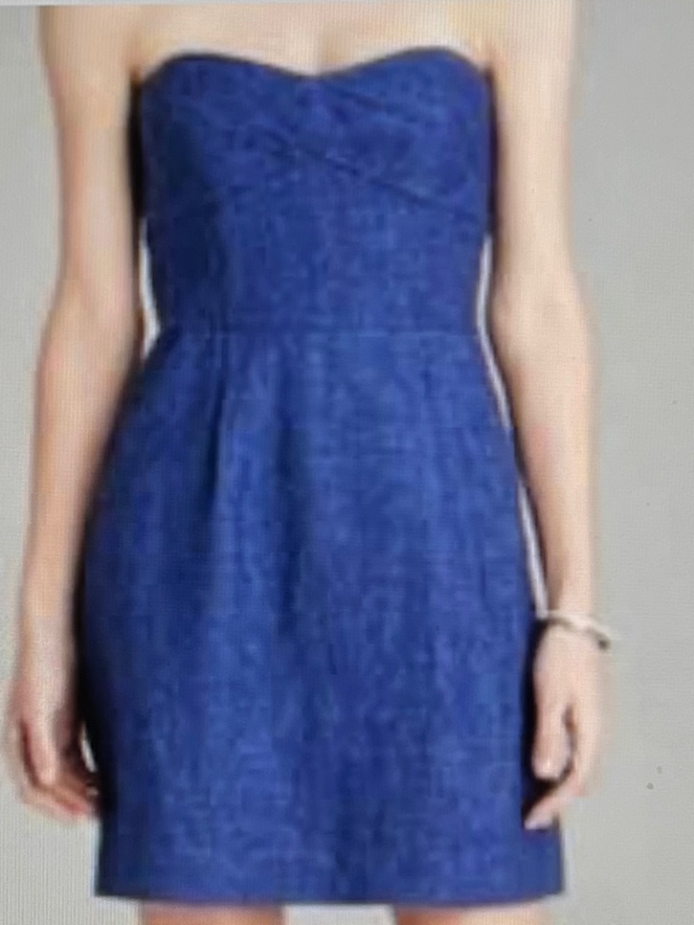 Milly Strapless Dress Linen Denim Color Size 12 NWT